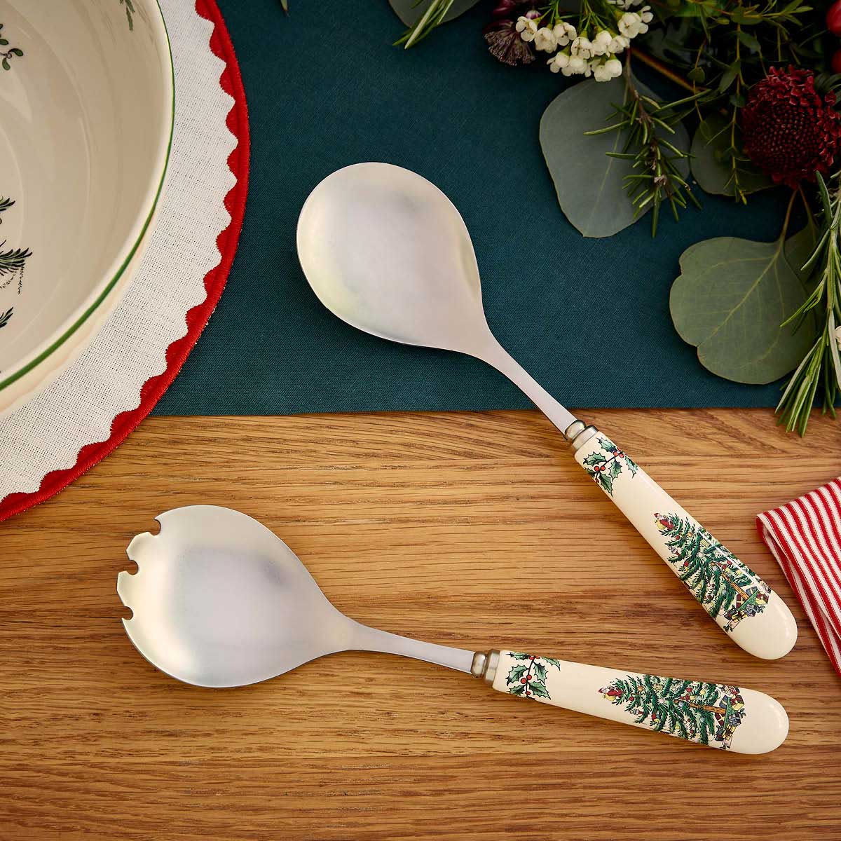 Christmas Tree Set of 2 Salad Servers image number null